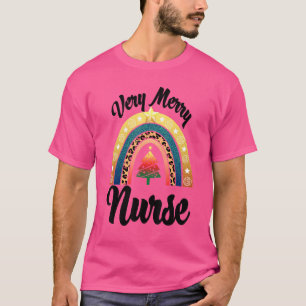 Very Merry Christmas Nurse Rainbow  Men Profession T-Shirt