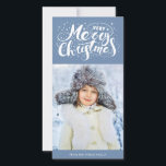 Very Merry Christmas Photocard | Slate Blue Holiday Card<br><div class="desc">A fun,  modern typography design over a slate blue background.  Easy to customise with your own photo and text!</div>