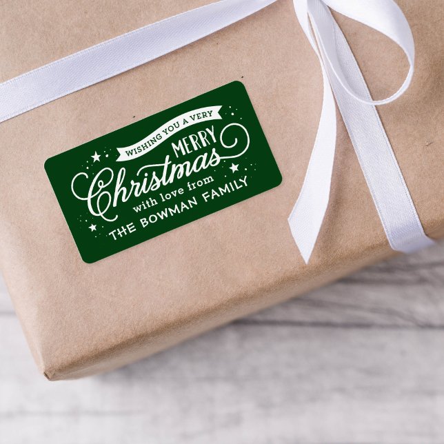 Very Merry Christmas Script Holiday Gift Label (Creator Uploaded)