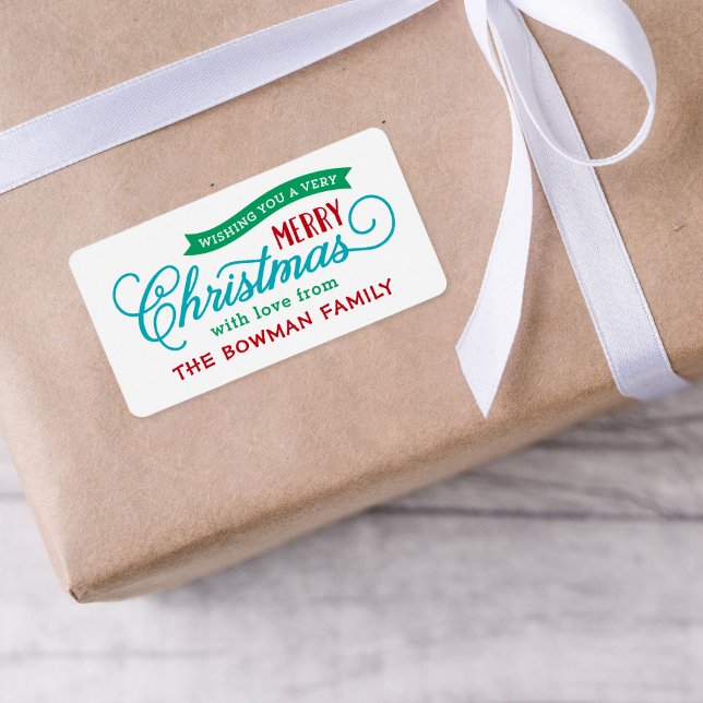 Very Merry Christmas Script Holiday Gift Label (Creator Uploaded)