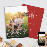 Very Merry Christmas Simple Cute Family Photo Holiday Card<br><div class="desc">Wishing you joy and warmth this holiday season! 🎄 Modern,  simple hand lettered Christmas card with a trendy script design and your favourite family photo. Customise your family's message for your own personal touch. A very Merry Christmas indeed! 🎅 #MerryChristmasCard #FamilyLove</div>