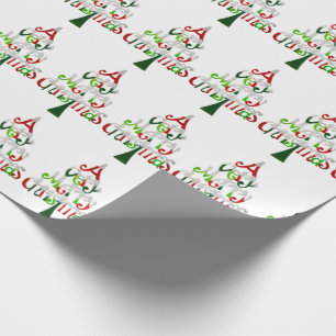 Very Merry Christmas Tree Wrapping Paper