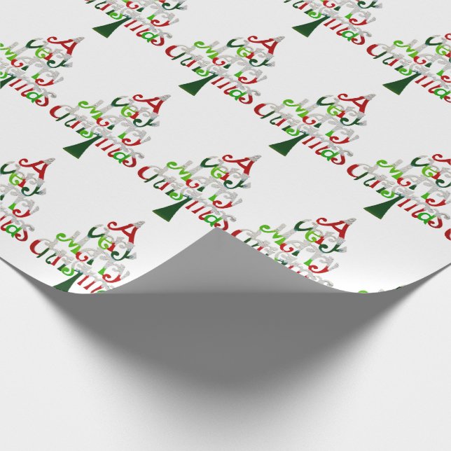 Very Merry Christmas Tree Wrapping Paper (Corner)