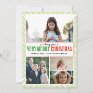 Very Merry Christmas Wishes x4 Holiday Card