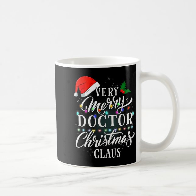 Very Merry Doctor Christmas Claus Pajamas  Coffee Mug (Right)