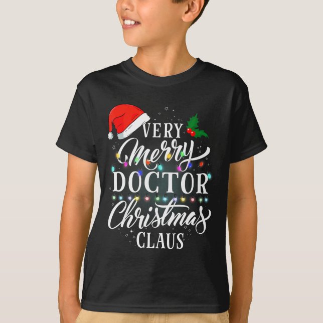 Very Merry Doctor Christmas Claus Pajamas  T-Shirt (Front)