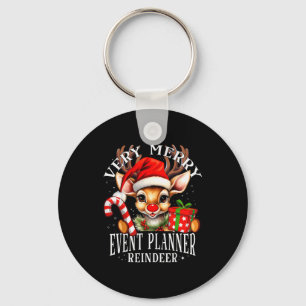 Very Merry Event Planner Reindeer Matching Christm Key Ring