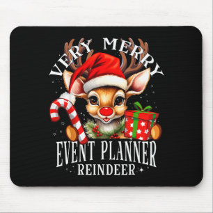 Very Merry Event Planner Reindeer Matching Christm Mouse Pad