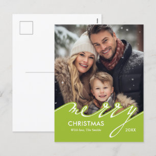 Very Merry Fun Script Christmas Photo Holiday Postcard
