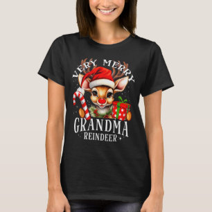 Very Merry Grandma Reindeer Matching Christmas  T-Shirt