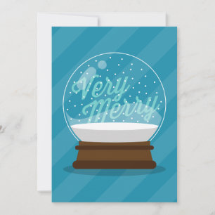 VERY MERRY   Holiday Snow Globe Card