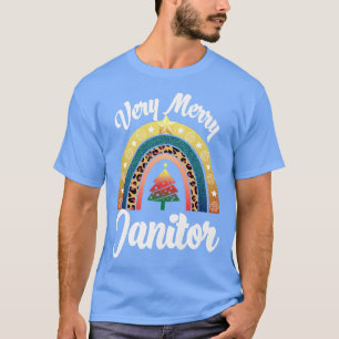 Very Merry Janitor Rainbow Funny Women Profession  T-Shirt