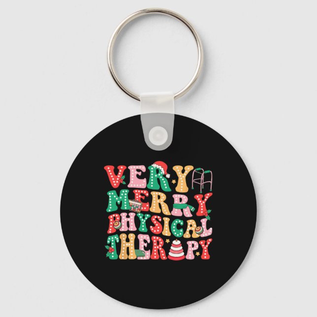 Very Merry Physical Therapy Pt Christmas Physical  Key Ring (Front)
