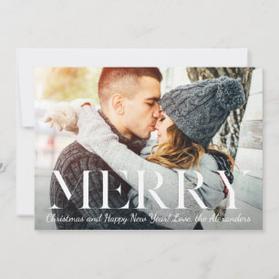 Very Merry Rustic Photo Christmas Holiday Card
