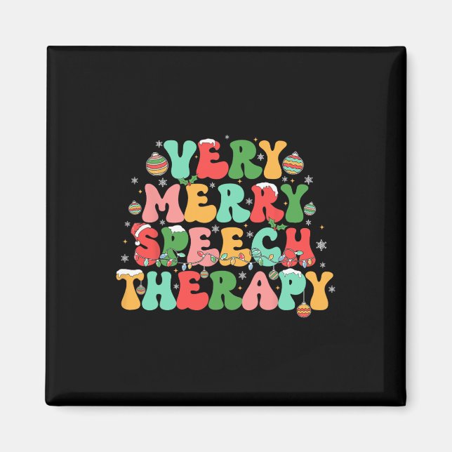 Very Merry Speech Therapy Christmas Speech Therapi Magnet (Front)