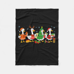 Very Merry Teacher Christmas Funny Goose Silly Hol Fleece Blanket