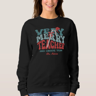 Very Merry Teacher Christmas Retro Sweatshirt