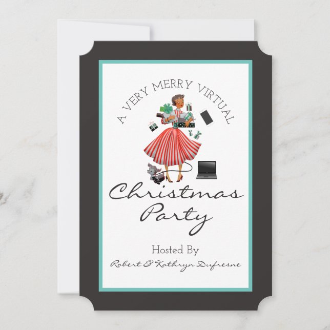 Very Merry Virtual Christmas Party Invitation (Front)
