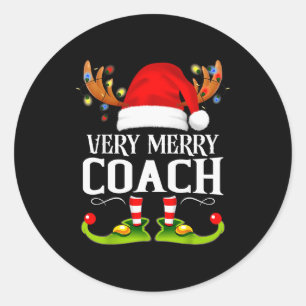 Very Merry X-mas Coach Matching Christmas  Classic Round Sticker