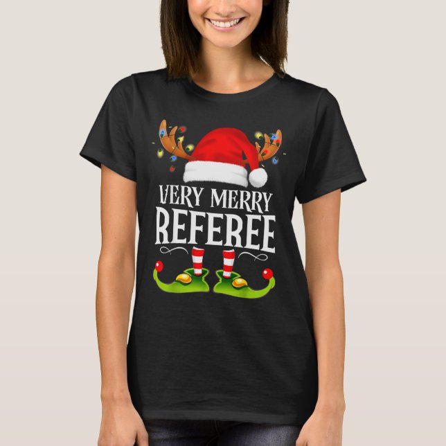 Very Merry X-mas Referee Matching Christmas  T-Shirt (Front)