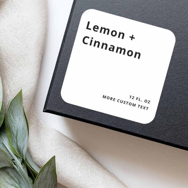Very minimal square white product labels (Very minimal square white product labels)