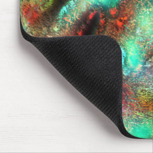 Very mottled abstract texture in green red shades mouse pad