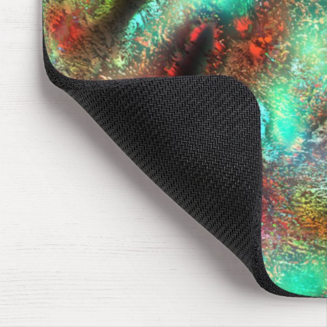 Very mottled abstract texture in green red shades  mouse pad (Corner)