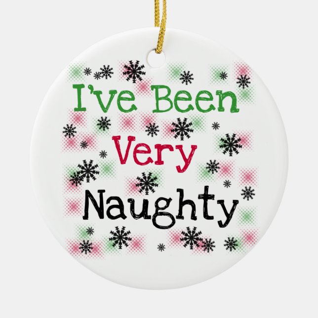 Very Naughty Funny Holiday Ornament (Front)