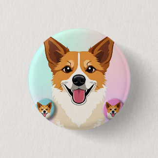 Very nice and cute dog design on  3 cm round badge