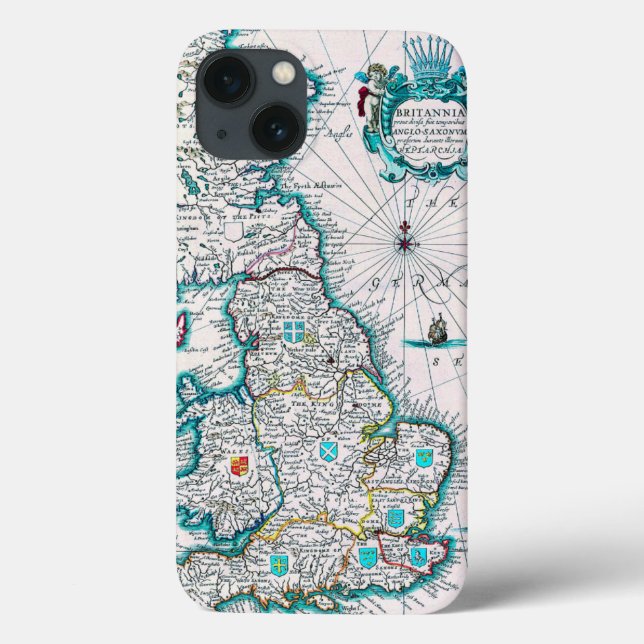 Very Old Antique Map of Britannia Case-Mate iPhone Case (Back)