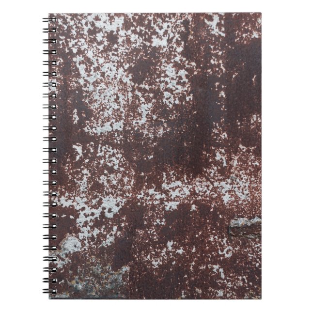 Very old rusted sheet iron. Textured metal surface Notebook (Front)