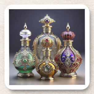 Very Ornate Baroque Style Perfume Bottles Coaster