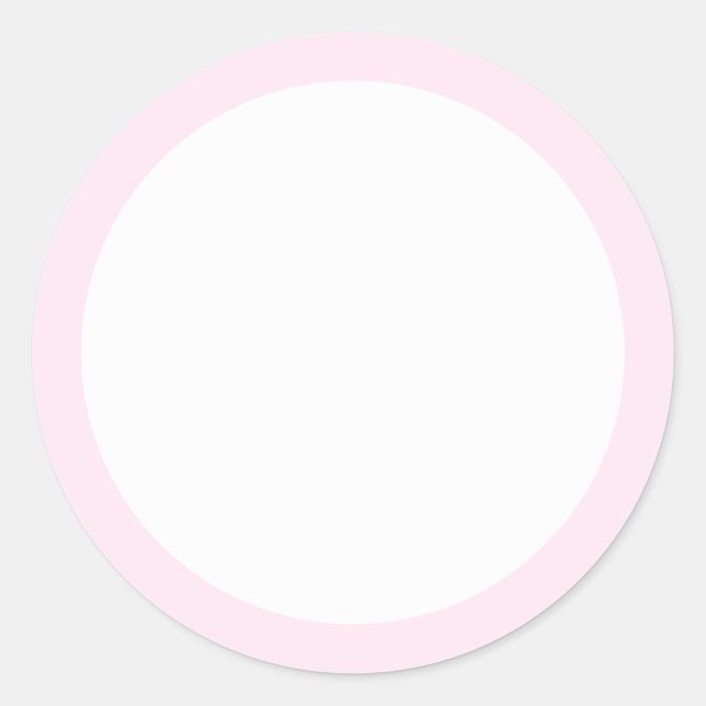 Very pale pink solid colour border blank classic round sticker (Front)