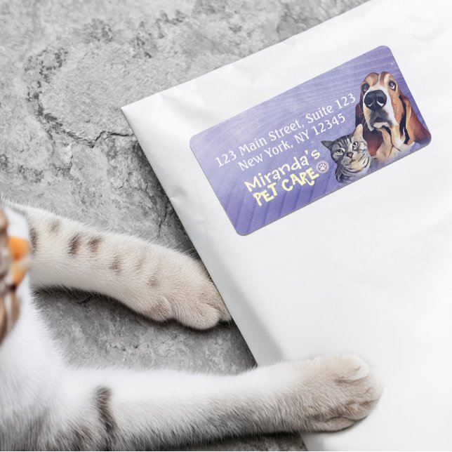 Very Peri Cat & Dog Pet Care Grooming Sitting Shop Label (Creator Uploaded)