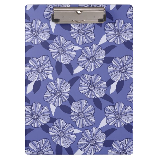 Very Peri Floral Line Art Clipboard (Front)