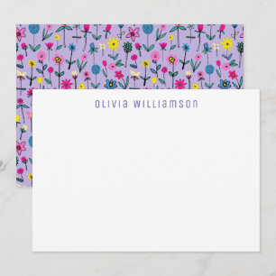 Very Peri Lilac Flower Garden Notecard