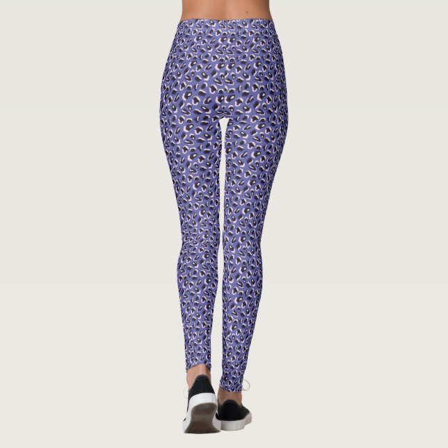 Very Peri Purple Abstract Animal Print Leggings (Back)