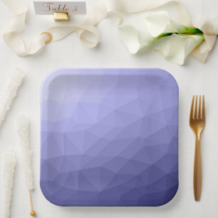 Very peri purple violet mesh ombre pattern paper plate