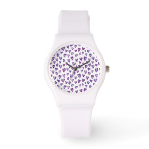 Very Peri Purple Watercolour Heart Watch