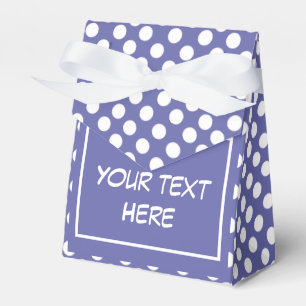 Very Peri purple white polka dots periwinkle Favour Box