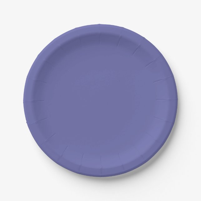 Very Peri Solid Colour | purple blue periwinkle  Paper Plate (Front)