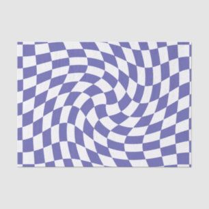Very Peri Warped Checks Retro  Tissue Paper