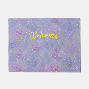 Very-peri Watercolor,Roses,Tulips Doormat