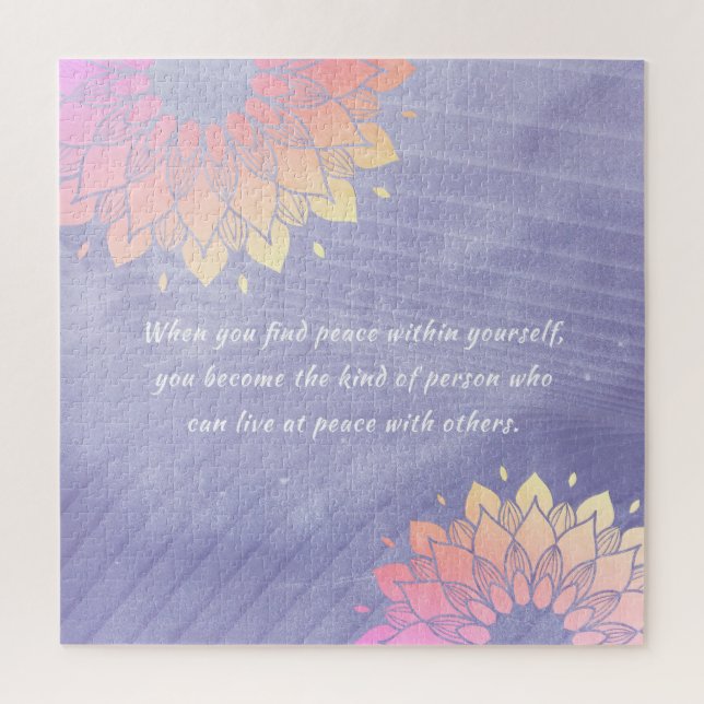 Very Peri Yoga Instructor Rose Gold Mandala Quotes Jigsaw Puzzle (Vertical)