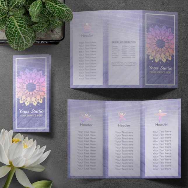 Very Peri Yoga Studio Tri-Fold Brochure Mandala (Creator Uploaded)
