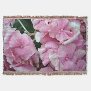 Very Pink Hydrangea Throw Blanket
