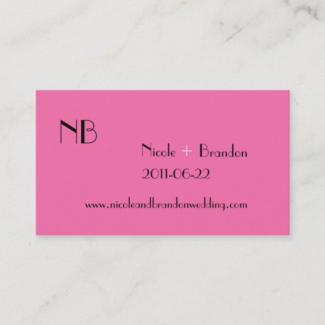 Very Pink Wedding Website Card (Front)