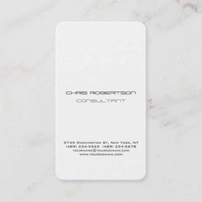 Very Plain Grey White Attractive Business Card (Front)