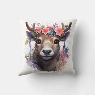 🦌🎄 Very Pretty Merry Christmas Reindeer Pillow 