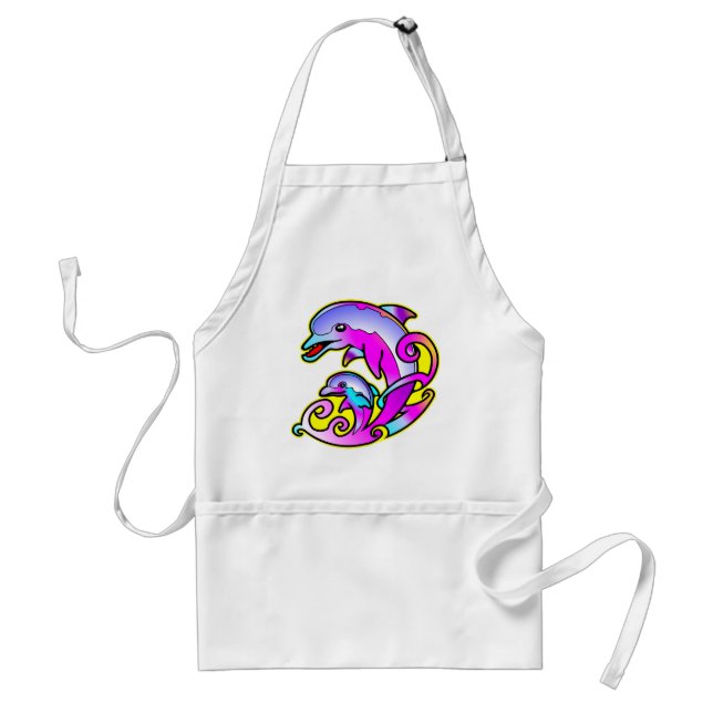 Very Pretty Mother & Calf Dolphins Standard Apron (Front)